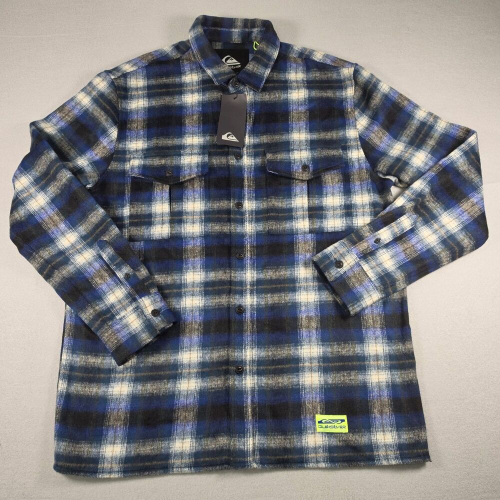 Quiksilver Plaid Flannel Shirt Jacket – Size Medium